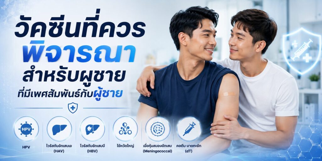 วัคซีนที่ควรพิจารณาสำหรับผู้ชายที่มีเพศสัมพันธ์กับผู้ชาย